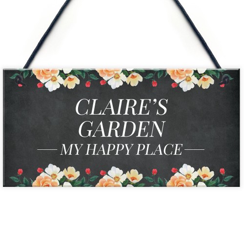 Floral Garden Sign Summerhouse Plaque Personalised Home Gift