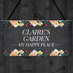 Floral Garden Sign Summerhouse Plaque Personalised Home Gift