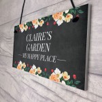 Floral Garden Sign Summerhouse Plaque Personalised Home Gift