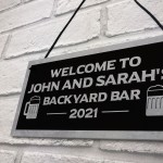 Backyard Bar Sign Personalised Hanging Door Sign For Man Cave