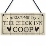 Welcome Chicken Coop Sign Outdoor Garden Shed Plaque