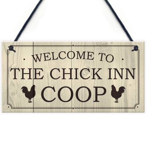 Welcome Chicken Coop Sign Outdoor Garden Shed Plaque