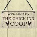 Welcome Chicken Coop Sign Outdoor Garden Shed Plaque