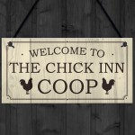 Welcome Chicken Coop Sign Outdoor Garden Shed Plaque