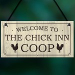 Welcome Chicken Coop Sign Outdoor Garden Shed Plaque