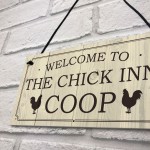 Welcome Chicken Coop Sign Outdoor Garden Shed Plaque