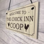 Welcome Chicken Coop Sign Outdoor Garden Shed Plaque