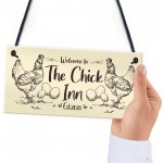 Funny Chicken Sign Outdoor Garden Plaque Personalised Chick Inn