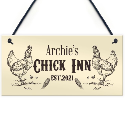 Chick Inn Sign Outdoor Garden Plaque Door Sign Personalised