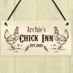 Chick Inn Sign Outdoor Garden Plaque Door Sign Personalised