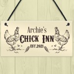 Chick Inn Sign Outdoor Garden Plaque Door Sign Personalised