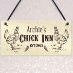 Chick Inn Sign Outdoor Garden Plaque Door Sign Personalised