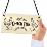 Chick Inn Sign Outdoor Garden Plaque Door Sign Personalised