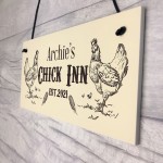 Chick Inn Sign Outdoor Garden Plaque Door Sign Personalised