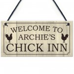 Personalised Chick Inn Sign For Garden Chicken Coop Chicken Hen 