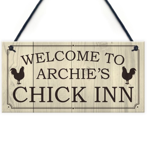 Personalised Chick Inn Sign For Garden Chicken Coop Chicken Hen 