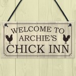 Personalised Chick Inn Sign For Garden Chicken Coop Chicken Hen 