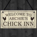 Personalised Chick Inn Sign For Garden Chicken Coop Chicken Hen 