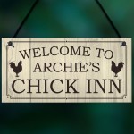 Personalised Chick Inn Sign For Garden Chicken Coop Chicken Hen 