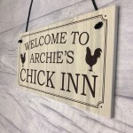 Personalised Chick Inn Sign For Garden Chicken Coop Chicken Hen 