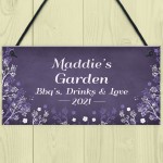 Personalised Floral Garden Sign Outdoor Summerhouse Shed Sign