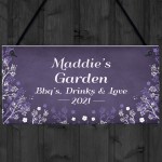 Personalised Floral Garden Sign Outdoor Summerhouse Shed Sign