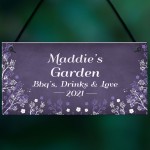 Personalised Floral Garden Sign Outdoor Summerhouse Shed Sign