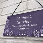 Personalised Floral Garden Sign Outdoor Summerhouse Shed Sign