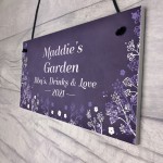 Personalised Floral Garden Sign Outdoor Summerhouse Shed Sign