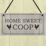 Funny Chicken Sign HOME SWEET COOP Outdoor Garden Sign