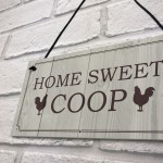 Funny Chicken Sign HOME SWEET COOP Outdoor Garden Sign