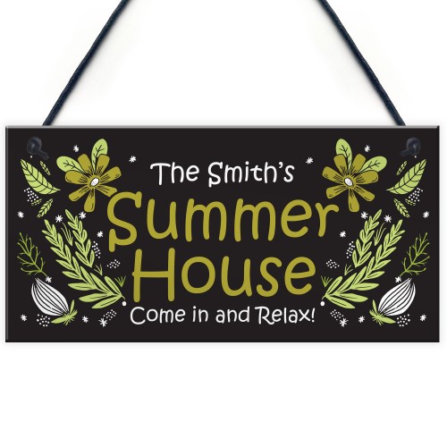 Personalised Summerhouse Sign Hanging Door Wall Sign Friend Gift