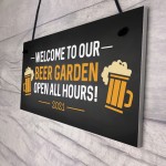 Beer Garden Welcome Sign Novelty Home Bar Sign Garden Decor