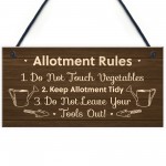 Allotment Rules Sign Hanging Garden Shed Sign Gift For Family