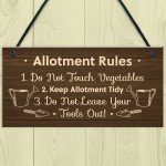 Allotment Rules Sign Hanging Garden Shed Sign Gift For Family