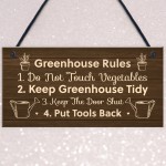 Greenhouse Rules Sign Hanging Garden Shed Sign Gift For Family