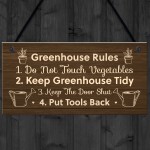 Greenhouse Rules Sign Hanging Garden Shed Sign Gift For Family