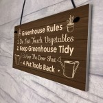 Greenhouse Rules Sign Hanging Garden Shed Sign Gift For Family