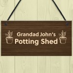 Personalised Potting Shed Sign Hanging Garden Shed Greenhouse