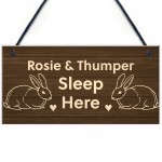 Personalised Rabbit Sign Hanging Garden Sign Hutch Sign