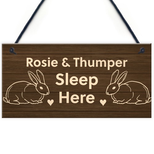 Personalised Rabbit Sign Hanging Garden Sign Hutch Sign