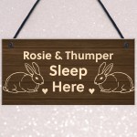 Personalised Rabbit Sign Hanging Garden Sign Hutch Sign