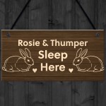 Personalised Rabbit Sign Hanging Garden Sign Hutch Sign