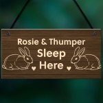 Personalised Rabbit Sign Hanging Garden Sign Hutch Sign