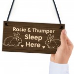 Personalised Rabbit Sign Hanging Garden Sign Hutch Sign