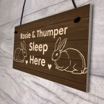 Personalised Rabbit Sign Hanging Garden Sign Hutch Sign