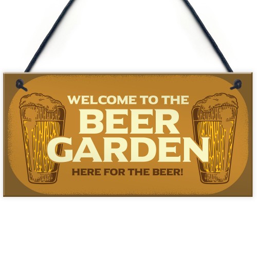 Funny Beer Garden Sign Home Bar Man Cave Garden Plaque Beer