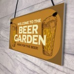 Funny Beer Garden Sign Home Bar Man Cave Garden Plaque Beer