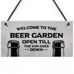 Beer Garden Sign Funny Home Bar Man Cave Garden Plaque Beer
