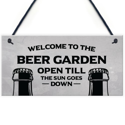 Beer Garden Sign Funny Home Bar Man Cave Garden Plaque Beer